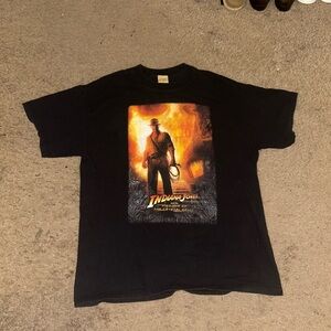 Black Indiana Jones Graphic T-Shirt with pit to pit 22 inches